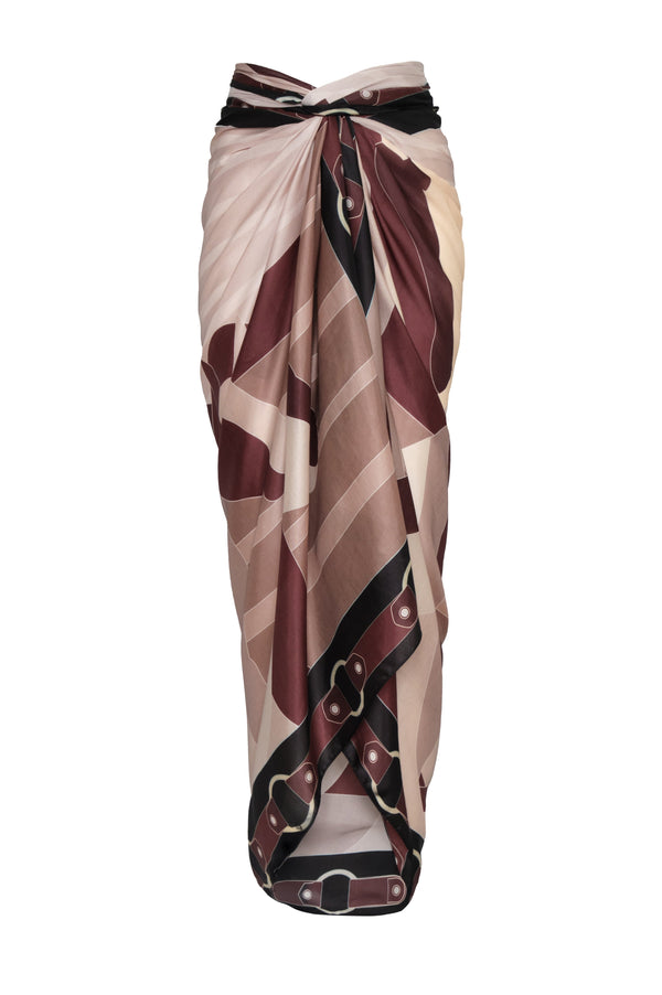 De La Falaise Cotton Silk Sarong / Brown Horses